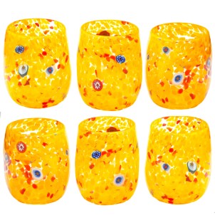 Set of 6 Drinking glasses - Safari Y - Original Murano Glass OMG