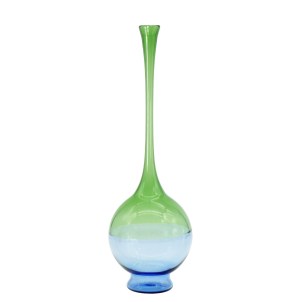   Elegante Vaso Soffiato - Encalmo Blu e Verde - Original Murano Glass OMG