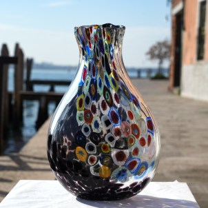 Vaso Murrine - Otello - Black - Vetro di Murano Originale OMG 