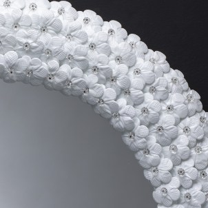 Bouquet White - Wall Venetian Mirror - Murano Glass 