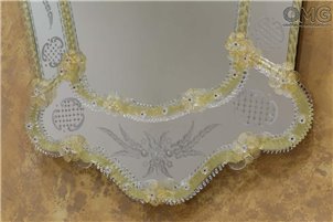 Filippo - Wall Venetian Mirror - Murano Glass and Gold 24carats