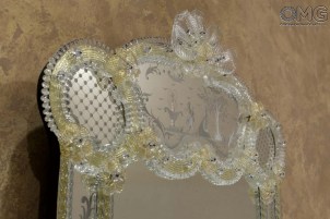 Ca Franchetti  - Wall Venetian Mirror - Murano Glass and Gold 24carats 