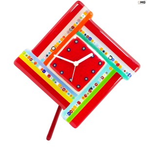 Timegoesby Pendeluhr – Rot & Hellblau – Murano-Glas OMG