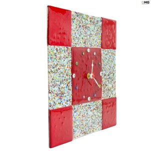 Rouge – Wanduhr – Murrina Red – Groß – Original Murano-Glas OMG