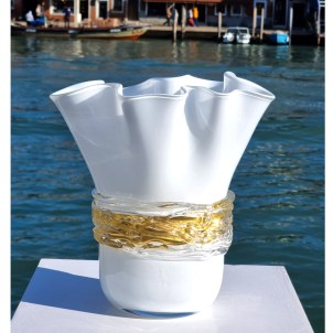 Rosa Bianca - Vaso Soffiato - Original Murano Glass