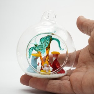 Christmas ball with nativity - Original  Murano Glass OMG