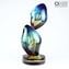 Into the abyss - Sculpture in chalcedony - Original Murano glass Omg