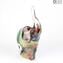Elephant dreamer - Sculpture in chalcedony - Original Murano glass OMG