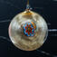 Christmas Ball - Amber Millefiori & Gold - Murano Glass Xmas