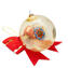 Christmas Ball - Amber Millefiori & Gold - Murano Glass Xmas