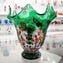 Ibisco Vaso Verde in vetro di Murano e millefiori