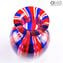 Vase Filigree Colourful Cannes Blue Red - Original Glass Murano