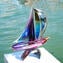 Segelboot mit Sockel – Chalcedon-Glas – Original Murano-Glas OMG
