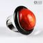 Ring - Submerged Red Glass - Original Murano Glass OMG