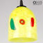 Hanging Lamp Yallow - Millefiori - Original Murano Glass