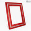 Fotorahmen – Rot-weißes Millefiori – Original Murano-Glas OMG