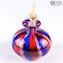 Boccetta Profumo - Blu, Rosso e Avventurina - Vetro di Murano Originale OMG