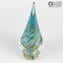 Weihnachtsbaum – Blau mit Filigranverzierung – Original Murano-Glas von OMG