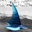 Sail Boat - Cyan - Original Murano Glass OMG 