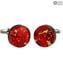 Cufflinks - Red with gold - Original Murano Glass OMG