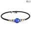 Bracelet Perla Blue - with Silver - Original Murano Glass OMG