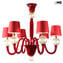 Venezianische Kronleuchter-Wandleuchten „Roma“ – „Red Pastorale“ – Murano-Glas