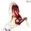Cavallo Reale - Rosso - Vetro di Murano orginale OMG