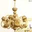 Venetian Chandelier - Modern Sultan Chalcedony Gold - Original Murano Glass