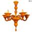 Venetian Chandelier - Pumpkin - Original Murano Glass