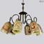 Fantasy - Hanging Lamp 6 lights - Original Murano Glass 