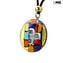 Anhänger-Kollektion Halskette „Artists Masters“ – Mondrian – Original Murano-Glas OMG 