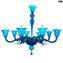 Venezianischer Kronleuchter – Tremiti – hellblau – Murano-Glas 