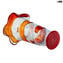 Vaso Ulysses - Sbruffi Arancione - Vetro di Murano Originale OMG