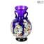 Glycine – Blaue Vase aus Murano-Glas mit Millefiori-Muster