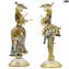 Figure goldoniane Veneziane Dama e Cavaliere - Murrina e oro 24 kt