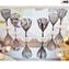 Drinking Glass - black lines Chalices Set of 6 pieces -  original murano glass omg