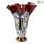 Tulipano - Red Flowers Vase Glass Murrine