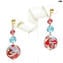  Earrings Berlin - Reds with aventurine - Original Murano Glass OMG