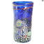 Murrine-Vase mit Silber – Blau – Original Murano-Glas OMG 