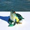 Wonderful Frog sculpture - Dark green - Original Murano glass OMG