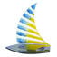 Segelboot – Einteilig – Original Murano-Glas OMG