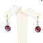 Parure Pearls  Red L - with Silver 925 - Original Murano Glass OMG