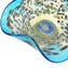 Drop bowl Murrine Millefiori large -  Light Blue Glass and Silver - Original Murano Glass OMG
