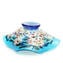 Drop bowl Murrine Millefiori large -  Light Blue Glass and Silver - Original Murano Glass OMG