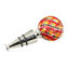 Bottle stopper flat -  Filigree black red and orange - Original Murano Glass OMG