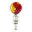 Bottle stopper flat - Cannes -  Red and amber - Original Murano Glass OMG