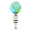 Bottle stopper flat - green and light blue - Original Murano Glass OMG