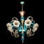 Venetian Chandelier - light blue and gold - Murano Glass 