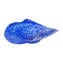 Piatto centrotavola con foglia argento - Blu - Vetro di Murano Originale OMG