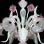 Venetian Chandelier Gemma Rose and White - Classique - Original Murano Glass